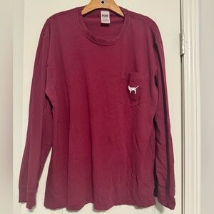 Dark red PINK logo shirt